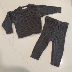 Gray Knit Sweater and Pants Set